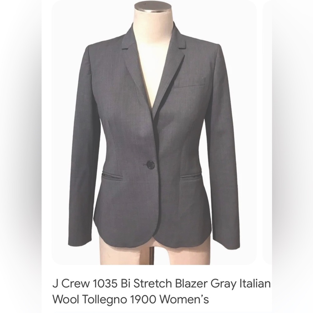 J Crew women’s jacket/blazer. Grey. Size 4. J Crew 1035 Bi Stretch Tollegno 1900